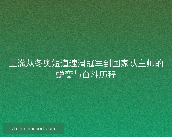 王濛从冬奥短道速滑冠军到国家队主帅的蜕变与奋斗历程 王濛从冬奥短道速滑冠军到国家队主帅的蜕变与奋斗历程